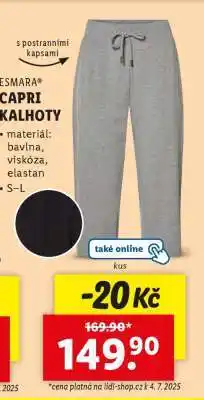 Lidl ESMARA CAPRI KALHOTY nabídka