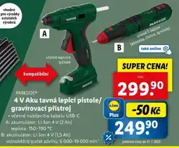 Lidl PARKSIDE 4 V Aku tavná lepicí pistole/gravírovací přístroj nabídka