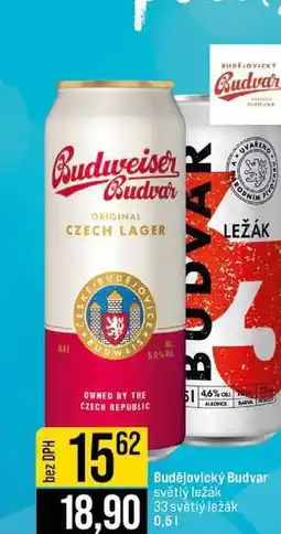 Jip Budějovický Budvar světlý ležák 33 světlý ležák 0,5l nabídka