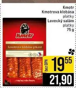 Jip Kmotr Kmotrova klobása plátky Lovecký salám platky 75 g nabídka