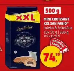 Penny Market MINI CROISSANT XXL SAN FABIO mléko & čokoláda, 10x 50 g nabídka