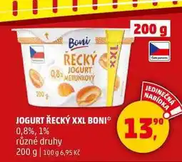 Penny Market JOGURT ŘECKÝ XXL BONI 0,8%, 1% různé druhy, 200 g nabídka