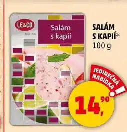 Penny Market LE&CO Salám s kapií, 100 g nabídka