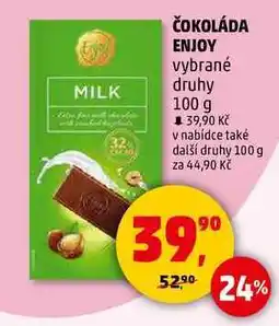 Penny Market ČOKOLÁDA ENJOY vybrané druhy, 100 g nabídka