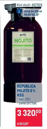 Makro REPUBLICA MOJITO 6 % KEG nabídka