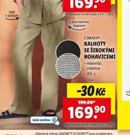 Lidl Kalhoty se širokými nohavicemi nabídka