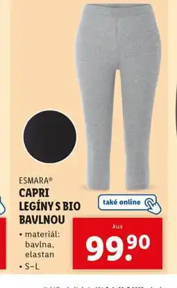 Lidl Capri legíny s bio bavlnou nabídka