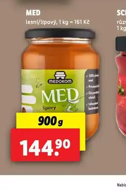 Lidl Med lipový, lesní nabídka