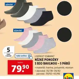 Lidl Nízké ponožky s bio bavlnou nabídka