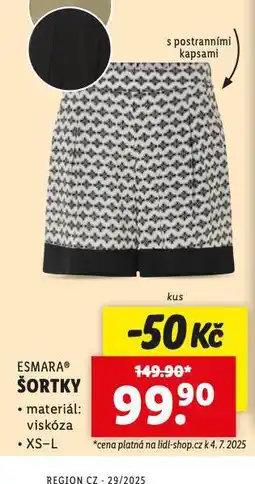 Lidl Šortky nabídka