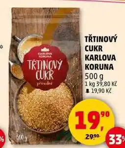 Penny Market TŘTINOVÝ CUKR KARLOVA KORUNA, 500 g nabídka