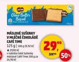 Penny Market MÁSLOVÉ SUŠENKY V MLÉČNÉ ČOKOLÁDĚ CAFÉ TIME, 125 g nabídka