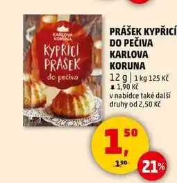 Penny Market PRÁŠEK KYPŘICÍ DO PEČIVA KARLOVA KORUNA, 12 g nabídka