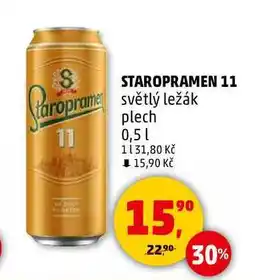 Penny Market STAROPRAMEN 11 světlý ležák plech, 0,5 l nabídka