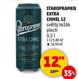 Penny Market STAROPRAMEN EXTRA CHMEL 12 světlý ležák, 0,5 l nabídka