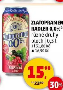 Penny Market ZLATOPRAMEN RADLER 0,0% plech, 0,5 l nabídka