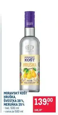 Makro MORAVSKÝ KOŠT HRUŠKA, ŠVESTKA 38%, MERUŇKA 35% nabídka
