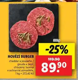 Lidl Hovězí burger nabídka