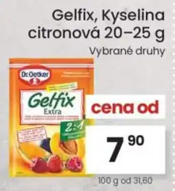 Kubík potraviny Dr. Oetker Gelfix, Kyselina citronová nabídka