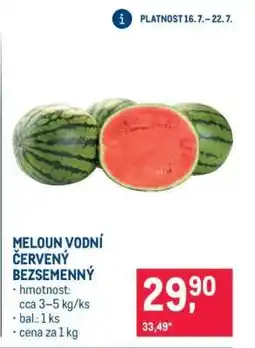 Makro Meloun vodní červený bezsemenný nabídka