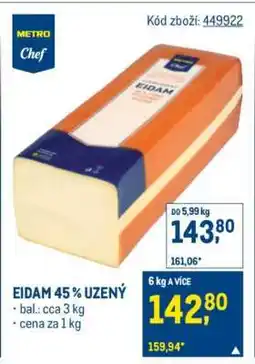 Makro Eidam 45 % uzený nabídka