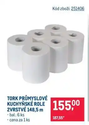 Makro TORK PRŮMYSLOVÉ KUCHYŇSKÉ ROLE 2VRSTVÉ 148,5 m nabídka