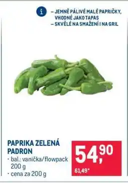 Makro PAPRIKA ZELENÁ PADRON nabídka