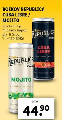 Lidl Božkov Republica cuba libre / Mojito nabídka
