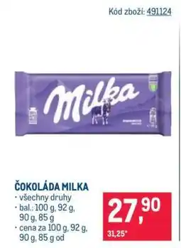 Makro ČOKOLÁDA MILKA nabídka