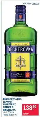Makro BECHEROVKA 38%, LEMOND, GRAPEFRUIT, ORANGE & GINGER 20% nabídka