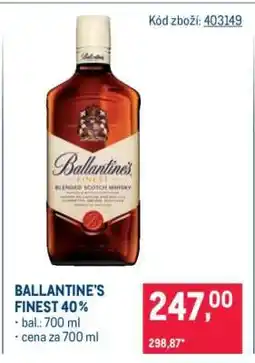 Makro Ballantine’s Finest 40 % nabídka