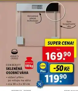 Lidl CIEN BEAUTY SKLENĚNÁ OSOBNÍ VÁHA nabídka