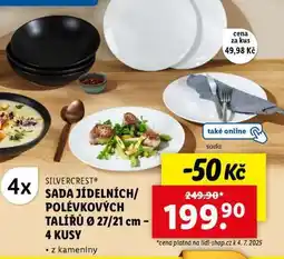 Lidl SILVERCREST SADA JÍDELNÍCH/ POLÉVKOVÝCH TALÍŘŮ Ø 27/21 cm – 4 KUSY nabídka