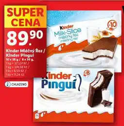 Lidl KINDER Mléčný řez / Kinder Pingui nabídka