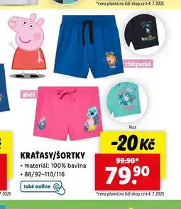 Lidl Krasťasy / šortky nabídka