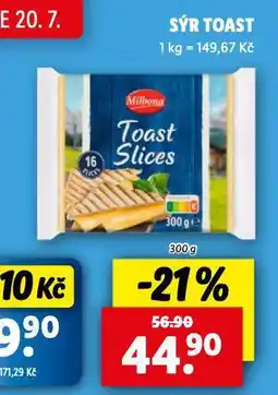 Lidl Sýr toast nabídka