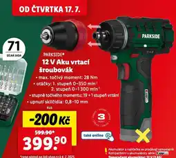 Lidl Aku vrtací šroubovák nabídka