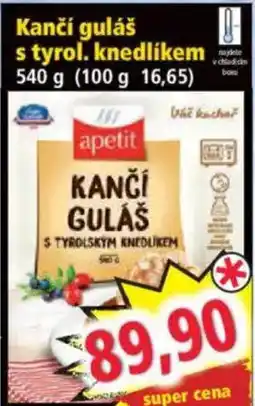 Norma Kančí guláš s tyrol. knedlíkem nabídka