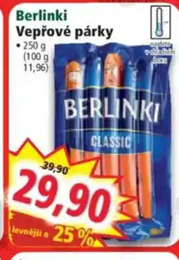 Norma BERLINKI Vepřové párky nabídka
