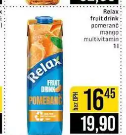 Jip Relax fruit drink pomeranč mango multivitamin 1l nabídka