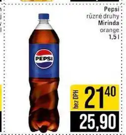 Jip Pepsi různé druhy Mirinda orange 1,5l nabídka
