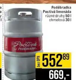 Jip Poděbradka Poctivá limonáda různé druhy 50l chmelová 301l nabídka