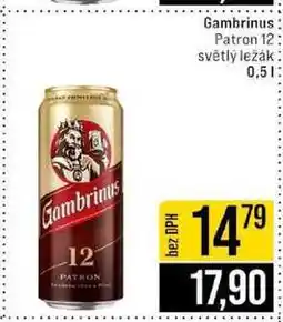 Jip Gambrinus Patron 12 světlý ležák 0,5l nabídka