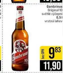 Jip Gambrinus Original 10 světlé výčepni 0,5l nabídka