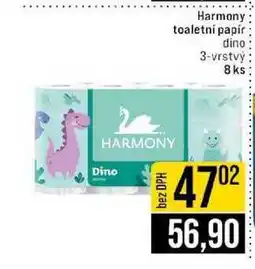 Jip Harmony toaletní papír dino 3-vrstvý 8 ks nabídka