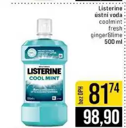 Jip Listerine ústní voda coolmint fresh gingerSlime 500 ml nabídka