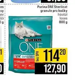 Jip Purina ONE Sterilcat granule pro kočky hovězí losos 800 g nabídka