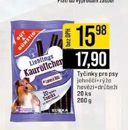Jip Tyčinky pro psy jehněči+rýže hovězí+drůbeží 20 ks 200 g nabídka