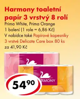 CBA Harmony toaletní papír 3 vrstvý 8 rolí nabídka