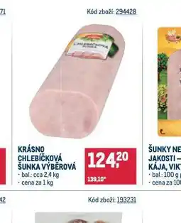 Makro Chlebíčková šunka výběrová nabídka